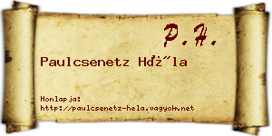 Paulcsenetz Héla névjegykártya